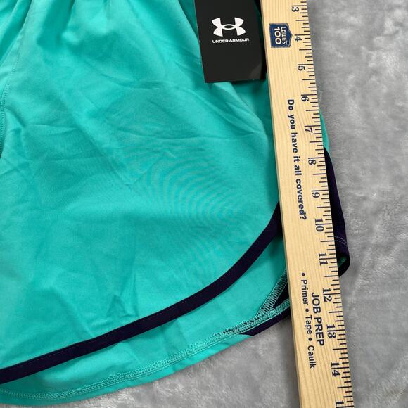 Under Armour Shorts Women Small Turquoise Fly By Elite 5" Attached Brief 1369757 - Picture 13 of 16